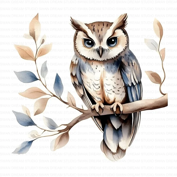 Floral Owl Bird Woodland Nature Clipart Bundle Printable JPG Card Making Paper Craft Junk Journal Scrapbooking Digital Download