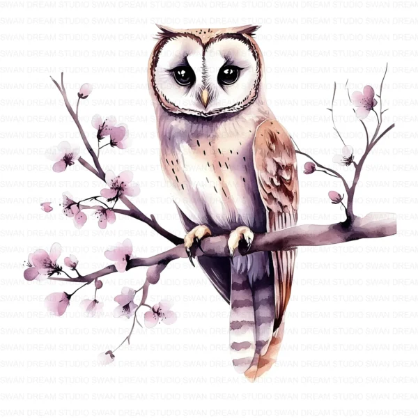 Floral Owl Bird Woodland Nature Clipart Bundle Printable JPG Card Making Paper Craft Junk Journal Scrapbooking Digital Download