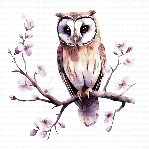 Floral Owl Bird Woodland Nature Clipart Bundle Printable JPG Card Making Paper Craft Junk Journal Scrapbooking Digital Download