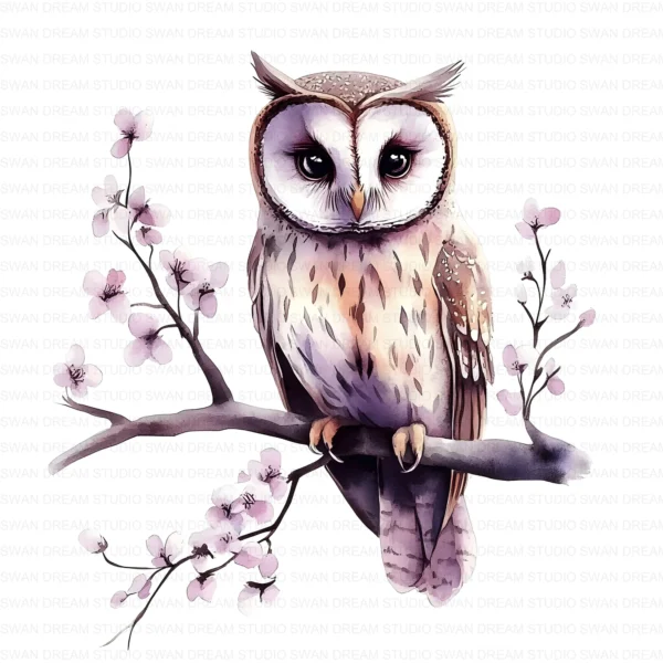 Floral Owl Bird Woodland Nature Clipart Bundle Printable JPG Card Making Paper Craft Junk Journal Scrapbooking Digital Download