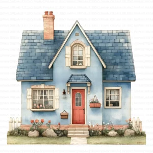 Cottage House Cozy Home Country Clipart Bundle Printable JPG Card Making Paper Craft Junk Journal Scrapbooking Digital Download