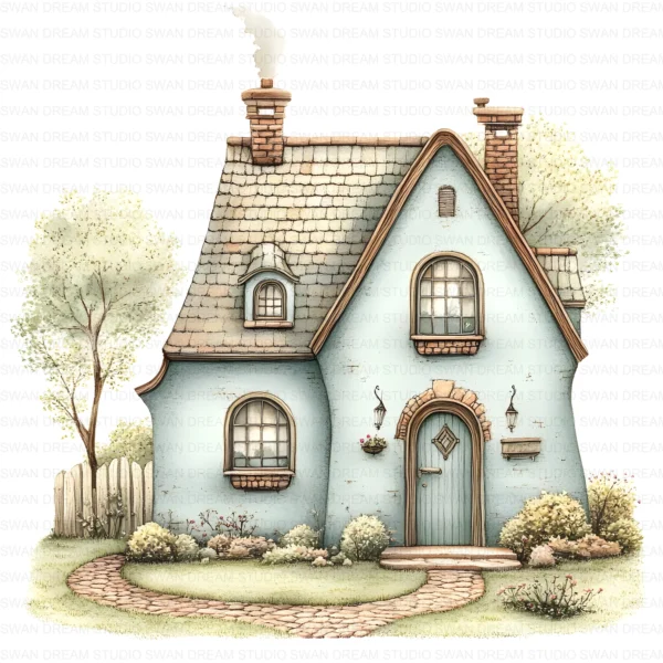 Cottage House Cozy Home Country Clipart Bundle Printable JPG Card Making Paper Craft Junk Journal Scrapbooking Digital Download