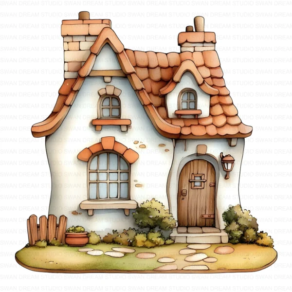 Cottage House Cozy Home Country Clipart Bundle Printable JPG Card Making Paper Craft Junk Journal Scrapbooking Digital Download