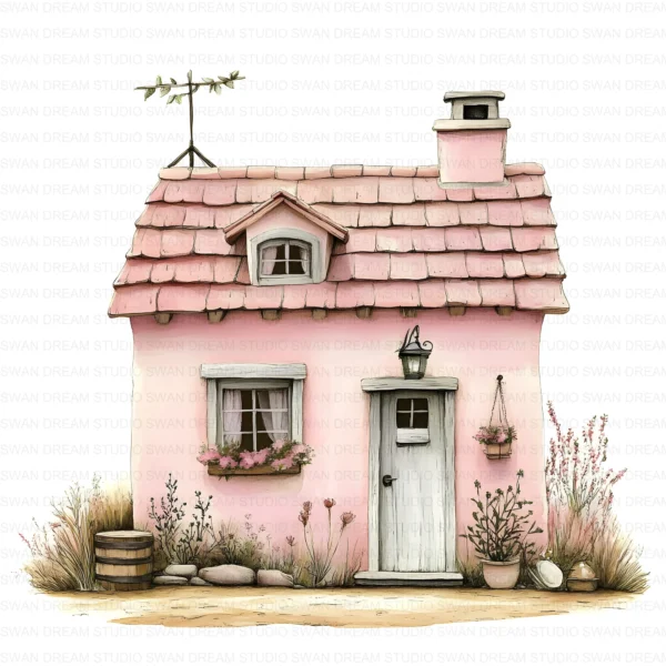 Cottage House Cozy Home Country Clipart Bundle Printable JPG Card Making Paper Craft Junk Journal Scrapbooking Digital Download