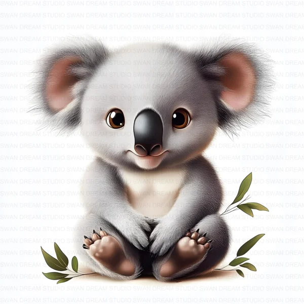 Koala Bear Cute Australian Animal Clipart Bundle Printable JPG Card Making Paper Craft Junk Journal Scrapbooking Digital Download