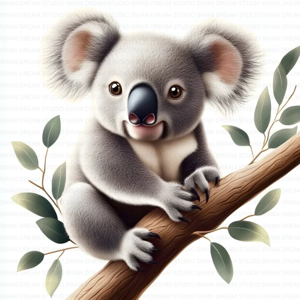 Koala Bear Cute Australian Animal Clipart Bundle Printable JPG Card Making Paper Craft Junk Journal Scrapbooking Digital Download