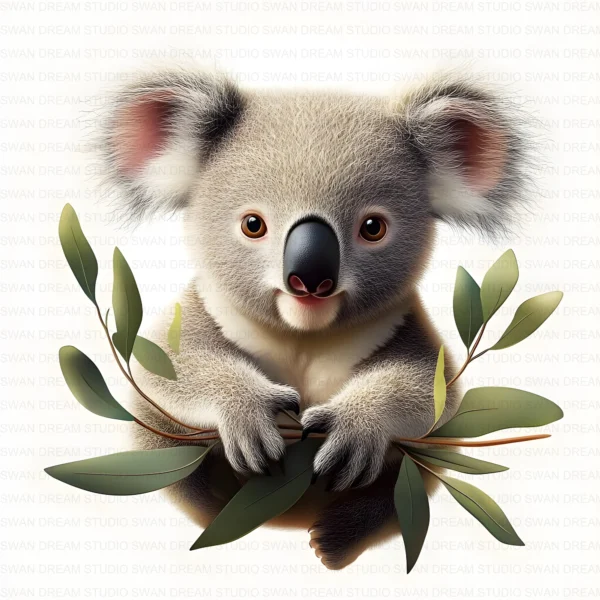 Koala Bear Cute Australian Animal Clipart Bundle Printable JPG Card Making Paper Craft Junk Journal Scrapbooking Digital Download