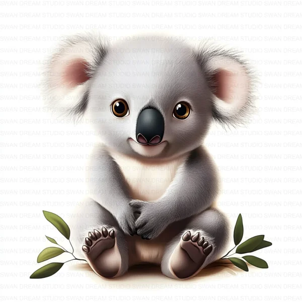 Koala Bear Cute Australian Animal Clipart Bundle Printable JPG Card Making Paper Craft Junk Journal Scrapbooking Digital Download