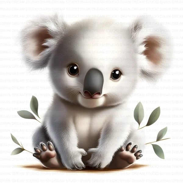 Koala Bear Cute Australian Animal Clipart Bundle Printable JPG Card Making Paper Craft Junk Journal Scrapbooking Digital Download