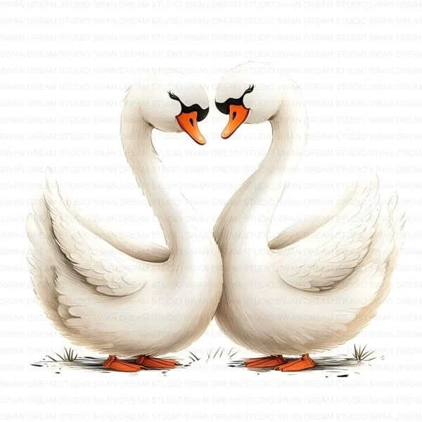 White Swan Elegant Bird Nature Clipart Bundle Printable JPG Card Making Paper Craft Junk Journal Scrapbooking Digital Download