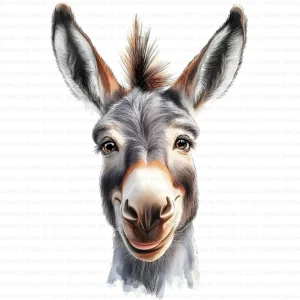 ClipartD23L_t1 Funny Laughing Donkey Farm Animal Clipart Bundle Printable JPG Card Making Paper Craft Junk Journal Scrapbooking Digital Download