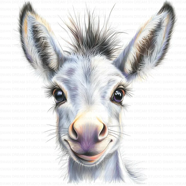 Funny Laughing Donkey Farm Animal Clipart Bundle Printable JPG Card Making Paper Craft Junk Journal Scrapbooking Digital Download