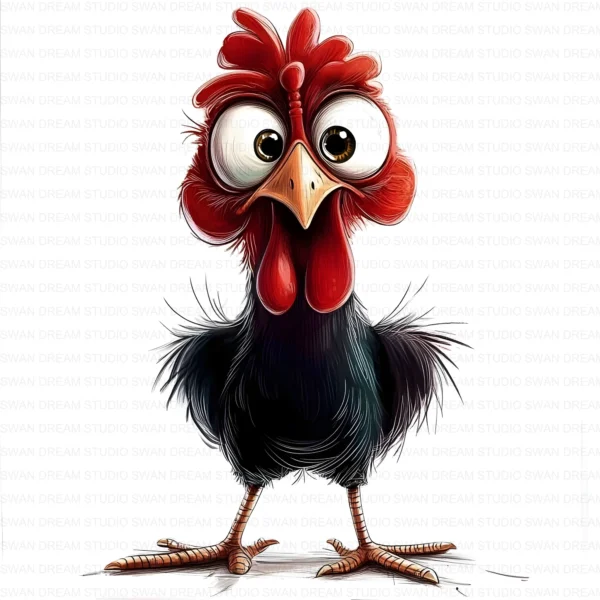 ClipartD26L_t5 Quirky Chicken Cartoon Farm Bird Clipart Bundle Printable JPG Card Making Paper Craft Junk Journal Scrapbooking Digital Download