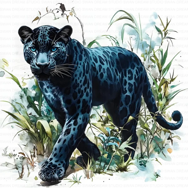 ClipartD28L_t6 Black Panther Forest Wildlife Jungle Clipart Bundle Printable JPG Card Making Paper Craft Junk Journal Scrapbooking Digital Download