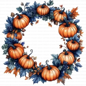 ClipartD29L_t12 Halloween Spooky Wreath Autumn Decor Clipart Bundle Printable JPG Card Making Paper Craft Junk Journal Scrapbooking Digital Download