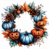 Halloween Spooky Wreath Autumn Decor Clipart Bundle Printable JPG Card Making Paper Craft Junk Journal Scrapbooking Digital Download