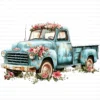 Floral Old Truck Vintage Farm Rustic Clipart Bundle Printable JPG Card Making Paper Craft Junk Journal Scrapbooking Digital Download