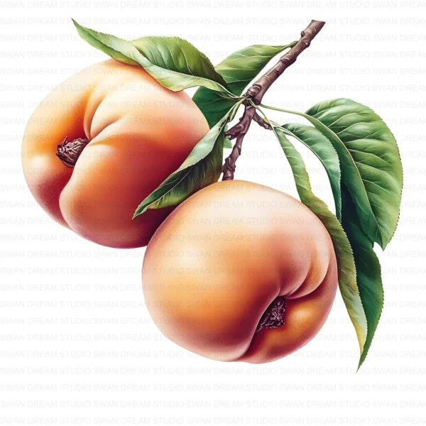 Peach Orchard Fruit Farm Landscape Clipart Bundle Printable JPG Card Making Paper Craft Junk Journal Scrapbooking Digital Download