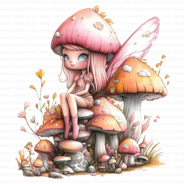 Whimsical Fairy Quirky Girl Fantasy Clipart Bundle Printable JPG Card Making Paper Craft Junk Journal Scrapbooking Digital Download