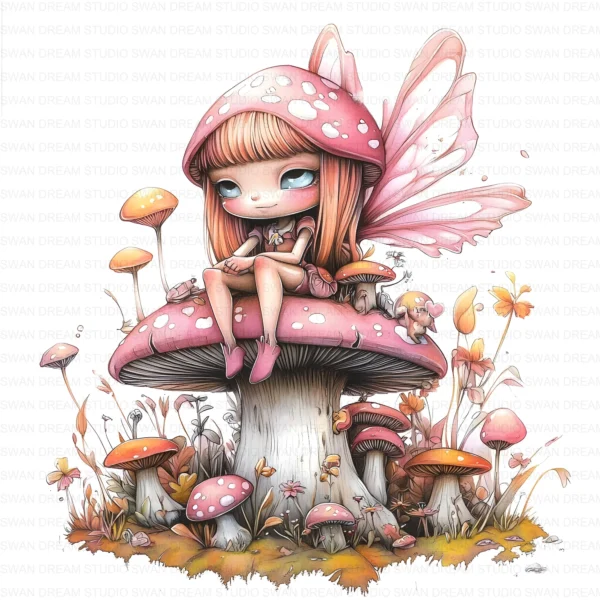 Whimsical Fairy Quirky Girl Fantasy Clipart Bundle Printable JPG Card Making Paper Craft Junk Journal Scrapbooking Digital Download