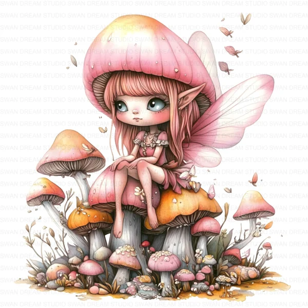 Whimsical Fairy Quirky Girl Fantasy Clipart Bundle Printable JPG Card Making Paper Craft Junk Journal Scrapbooking Digital Download