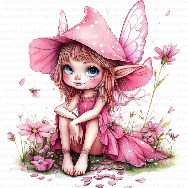 Whimsical Fairy Quirky Girl Fantasy Clipart Bundle Printable JPG Card Making Paper Craft Junk Journal Scrapbooking Digital Download