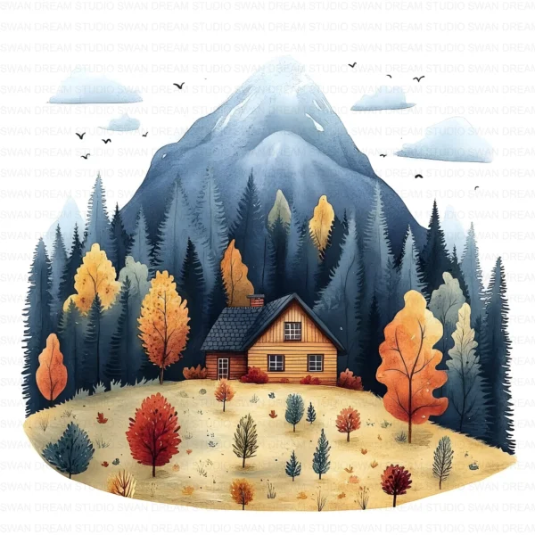 Boho Mountain Landscape Nature Scenic Clipart Bundle Printable JPG Card Making Paper Craft Junk Journal Scrapbooking Digital Download