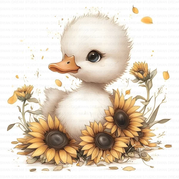 Quirky Duck Floral Cute Bird Clipart Bundle Printable JPG Card Making Paper Craft Junk Journal Scrapbooking Digital Download