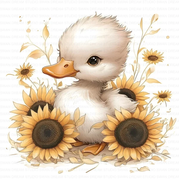 Quirky Duck Floral Cute Bird Clipart Bundle Printable JPG Card Making Paper Craft Junk Journal Scrapbooking Digital Download