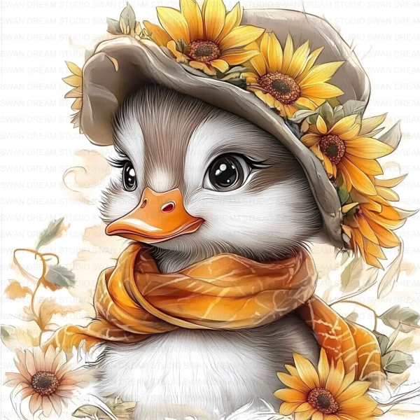 Quirky Duck Floral Cute Bird Clipart Bundle Printable JPG Card Making Paper Craft Junk Journal Scrapbooking Digital Download