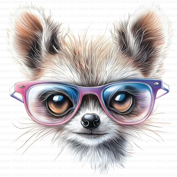 Quirky Monkey Glasses Funny Animal Clipart Bundle Printable JPG Card Making Paper Craft Junk Journal Scrapbooking Digital Download