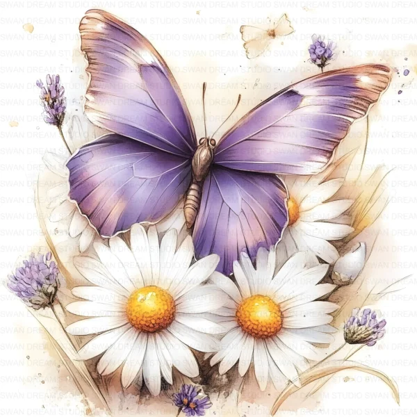 Whimsical Floral Butterfly Spring Nature Clipart Bundle Printable JPG Card Making Paper Craft Junk Journal Scrapbooking Digital Download