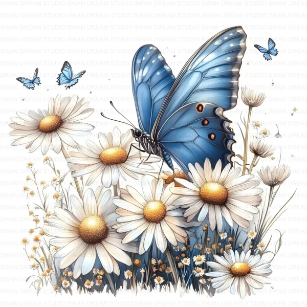 Whimsical Floral Butterfly Spring Nature Clipart Bundle Printable JPG Card Making Paper Craft Junk Journal Scrapbooking Digital Download