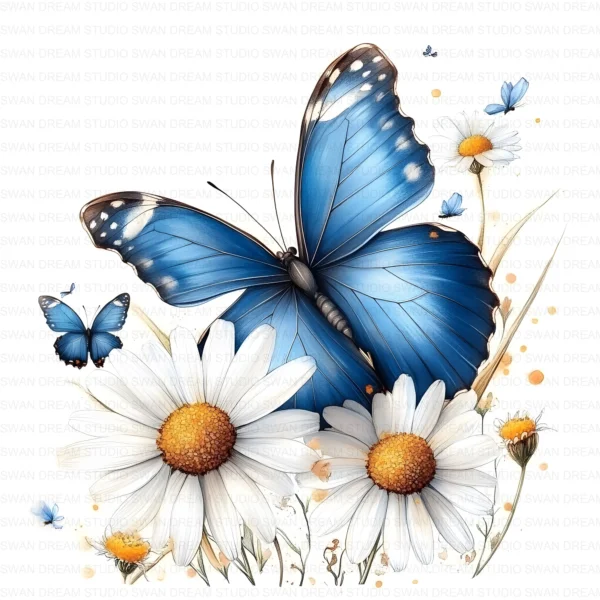 Whimsical Floral Butterfly Spring Nature Clipart Bundle Printable JPG Card Making Paper Craft Junk Journal Scrapbooking Digital Download