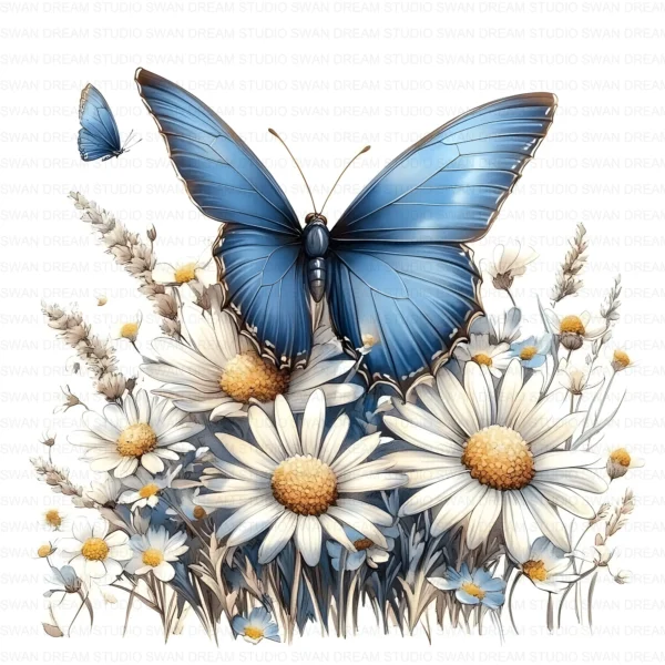 Whimsical Floral Butterfly Spring Nature Clipart Bundle Printable JPG Card Making Paper Craft Junk Journal Scrapbooking Digital Download