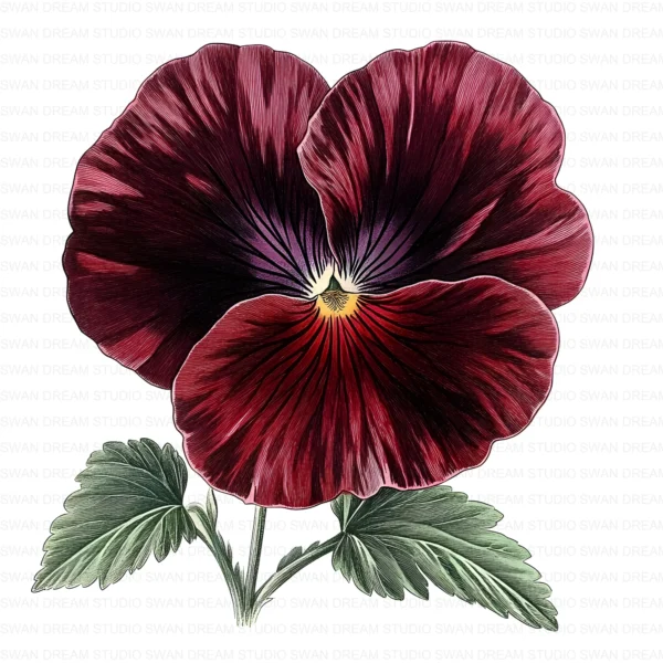 ClipartD37L_t8 Whimsical Pansy Flower Botanical Clipart Bundle Printable JPG Card Making Paper Craft Junk Journal Scrapbooking Digital Download