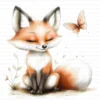 ClipartD38L_t12 Quirky Fox Butterfly Woodland Animal Clipart Bundle Printable JPG Card Making Paper Craft Junk Journal Scrapbooking Digital Download