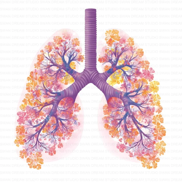 Floral Lung Anatomy Medical Botanical Clipart Bundle Printable JPG Card Making Paper Craft Junk Journal Scrapbooking Digital Download