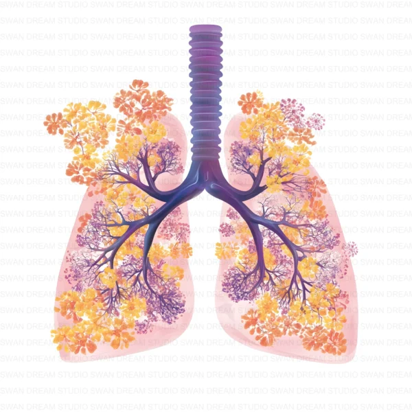 Floral Lung Anatomy Medical Botanical Clipart Bundle Printable JPG Card Making Paper Craft Junk Journal Scrapbooking Digital Download