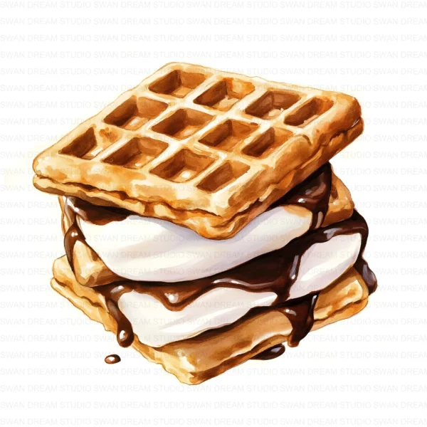 ClipartD40L_t1 Smores Chocolate Dessert Cookie Sweet Treat Clipart Bundle Printable JPG Card Making Paper Craft Junk Journal Scrapbooking Digital Download