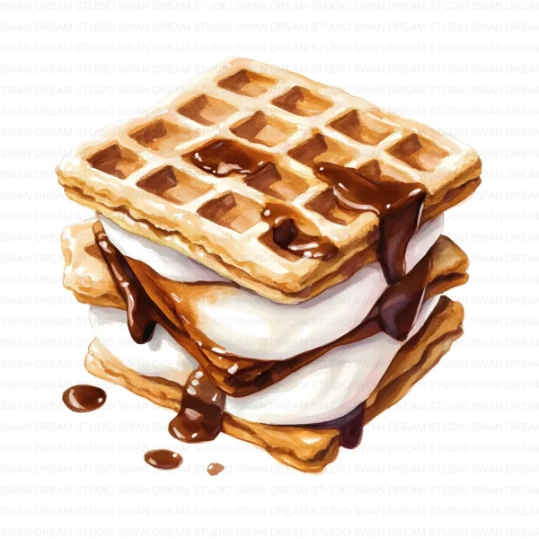 ClipartD40L_t11 Smores Chocolate Dessert Cookie Sweet Treat Clipart Bundle Printable JPG Card Making Paper Craft Junk Journal Scrapbooking Digital Download