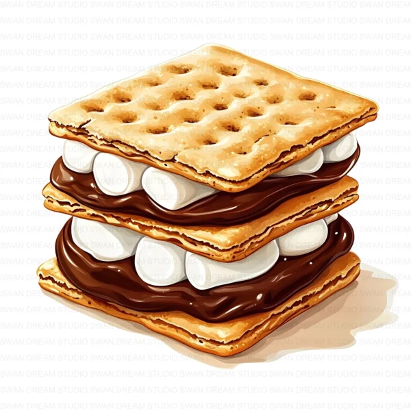 ClipartD40L_t12 Smores Chocolate Dessert Cookie Sweet Treat Clipart Bundle Printable JPG Card Making Paper Craft Junk Journal Scrapbooking Digital Download