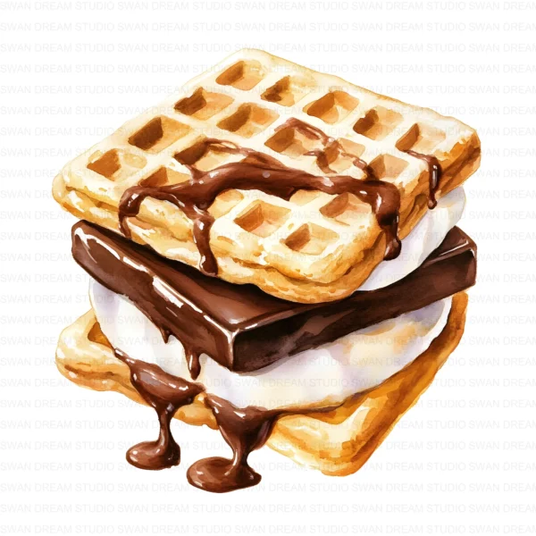 ClipartD40L_t3 Smores Chocolate Dessert Cookie Sweet Treat Clipart Bundle Printable JPG Card Making Paper Craft Junk Journal Scrapbooking Digital Download