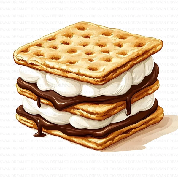 ClipartD40L_t5 Smores Chocolate Dessert Cookie Sweet Treat Clipart Bundle Printable JPG Card Making Paper Craft Junk Journal Scrapbooking Digital Download