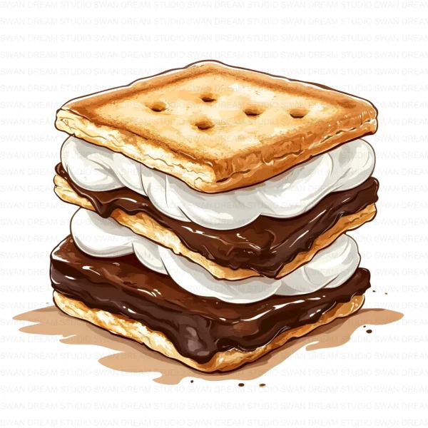 ClipartD40L_t8 Smores Chocolate Dessert Cookie Sweet Treat Clipart Bundle Printable JPG Card Making Paper Craft Junk Journal Scrapbooking Digital Download