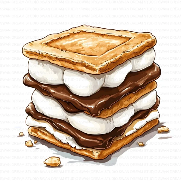 ClipartD40L_t9 Smores Chocolate Dessert Cookie Sweet Treat Clipart Bundle Printable JPG Card Making Paper Craft Junk Journal Scrapbooking Digital Download