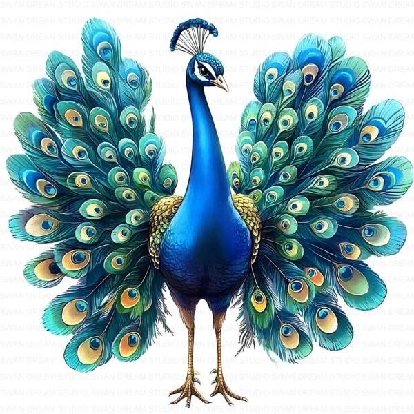 ClipartD42L_t4 Quirky Peacock Whimsical Bird Clipart Bundle Printable JPG Card Making Paper Craft Junk Journal Scrapbooking Digital Download