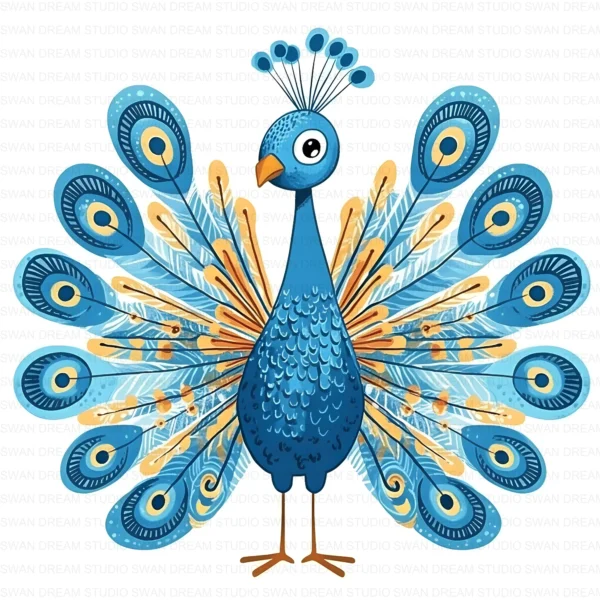 ClipartD42L_t5 Quirky Peacock Whimsical Bird Clipart Bundle Printable JPG Card Making Paper Craft Junk Journal Scrapbooking Digital Download