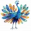 ClipartD42L_t6 Quirky Peacock Whimsical Bird Clipart Bundle Printable JPG Card Making Paper Craft Junk Journal Scrapbooking Digital Download