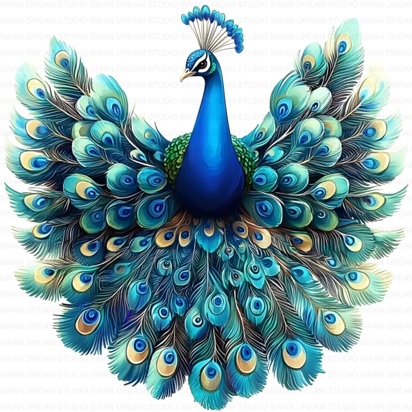 ClipartD42L_t7 Quirky Peacock Whimsical Bird Clipart Bundle Printable JPG Card Making Paper Craft Junk Journal Scrapbooking Digital Download